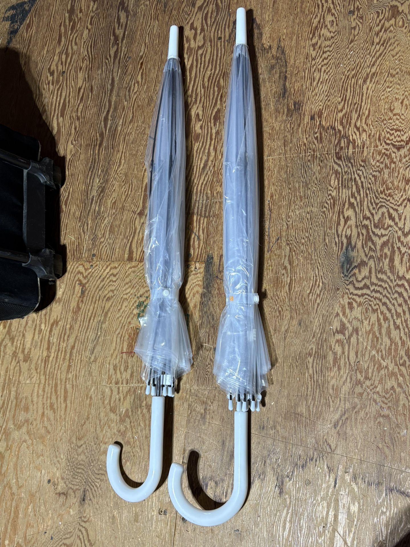 Two Clear Umbrellas