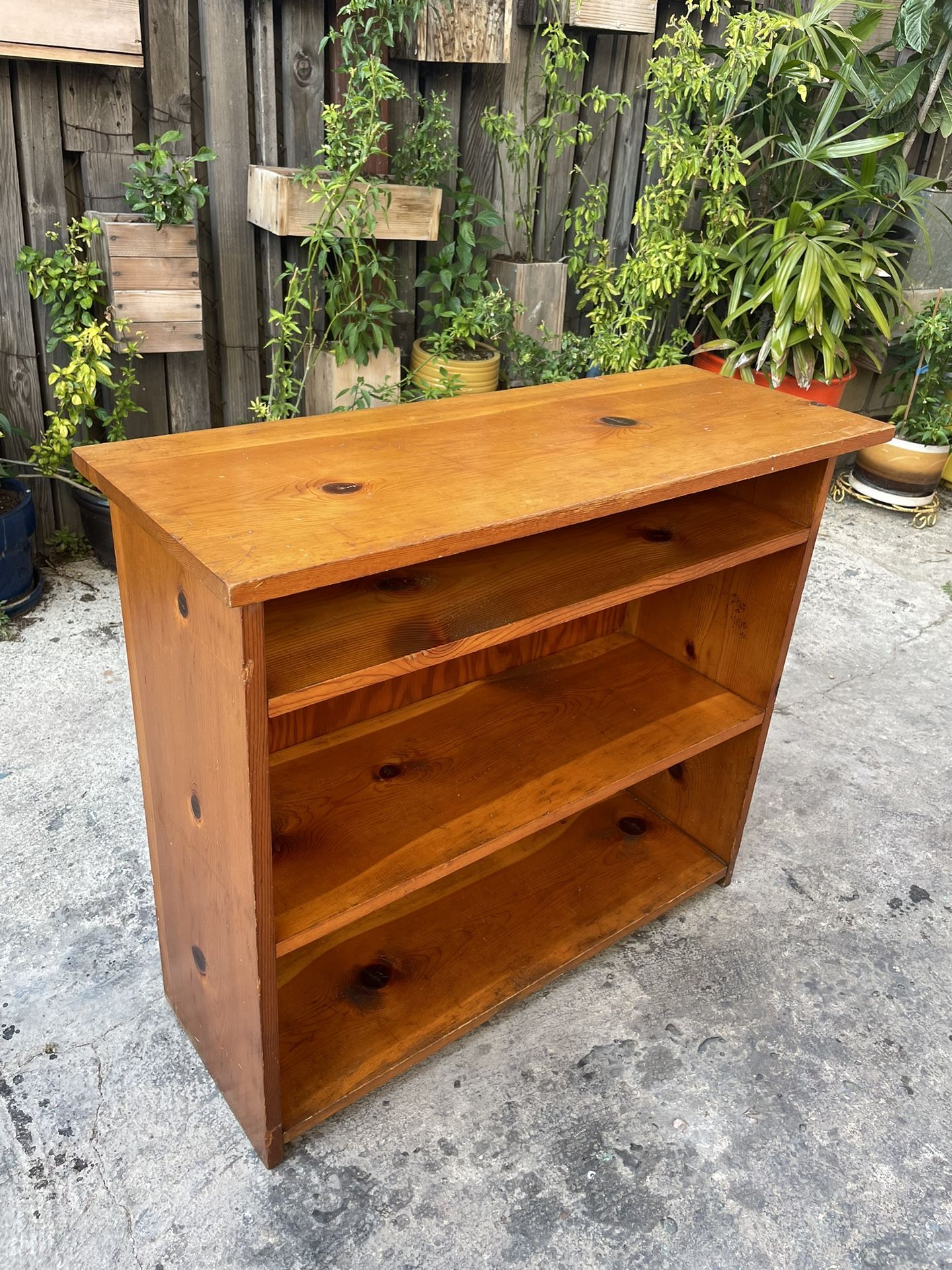 Vintage Farmhouse Rustic Solid Pine Bookcase