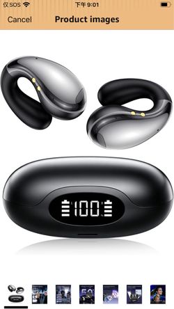 Ultra Open Ear Clip On Earbuds Wireless Bluetooth with AI Real-Time Translation (198+ Languages), 50H Playtime, IP56 Waterproof & LED Display for Trav