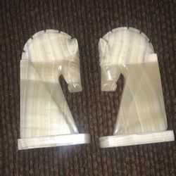 Vintage Trojen House Heads Book Ends