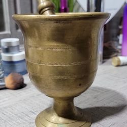 Antique Engraved Mortar & Pestle

