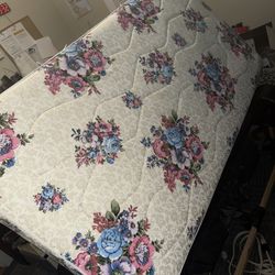 Twin Size Mattress $ Wooden Bed Frame 
