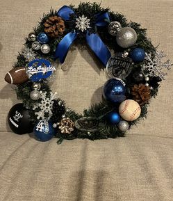 Dodger And Raiders Wreath