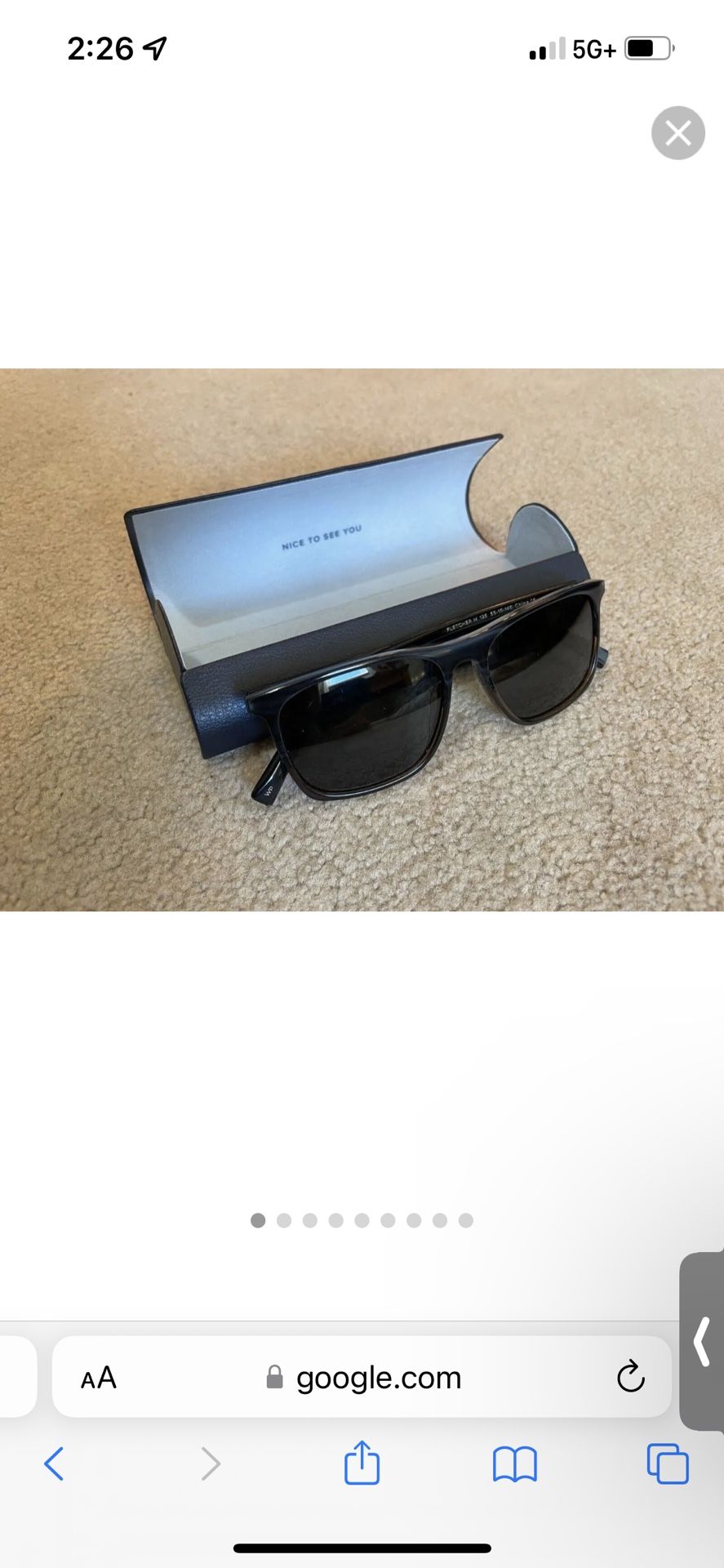 Warby Parker Fletcher M Gray Stone Brown Sunglasses Polarized