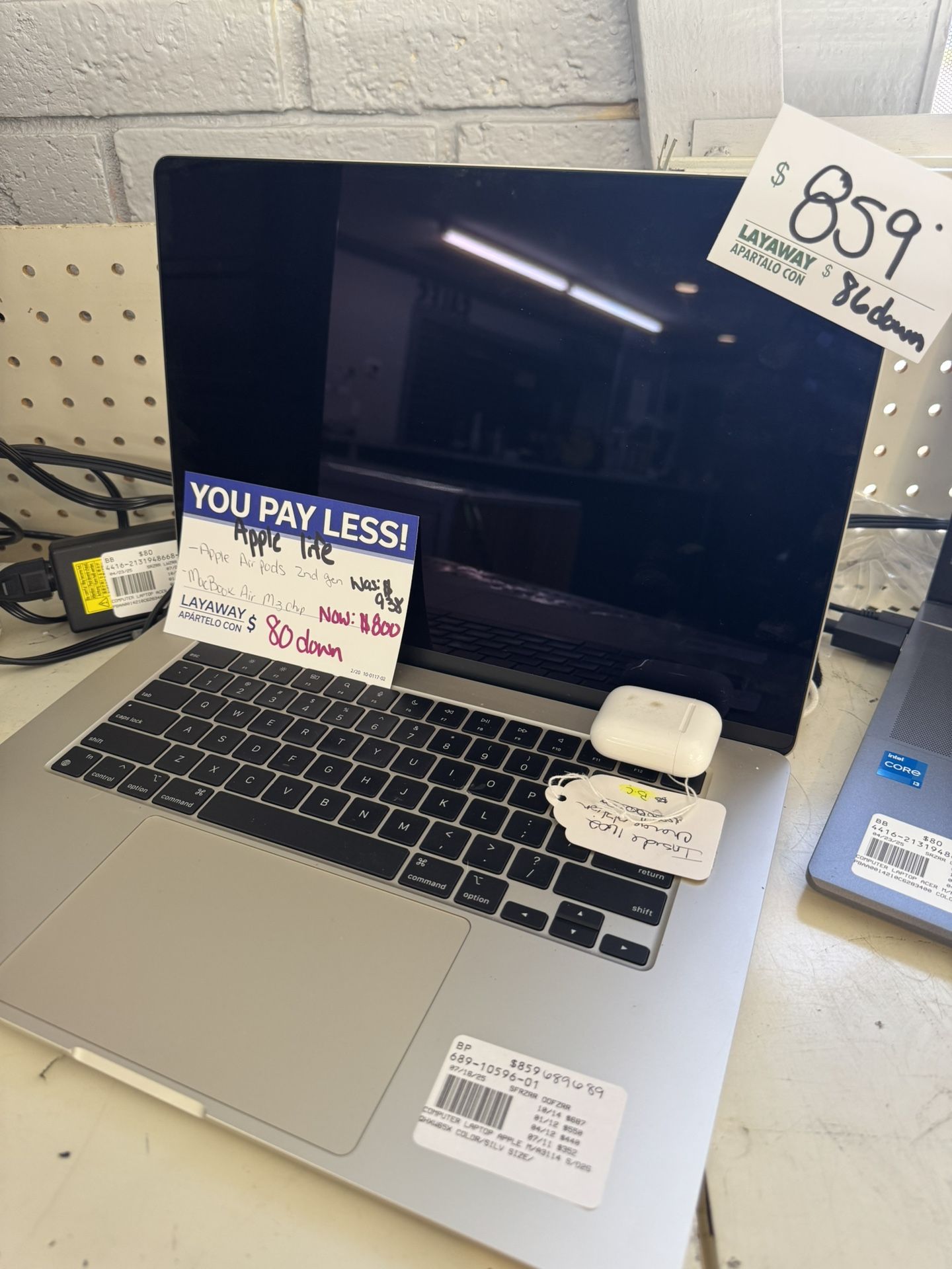 mac book (one of the newest models) w air pods