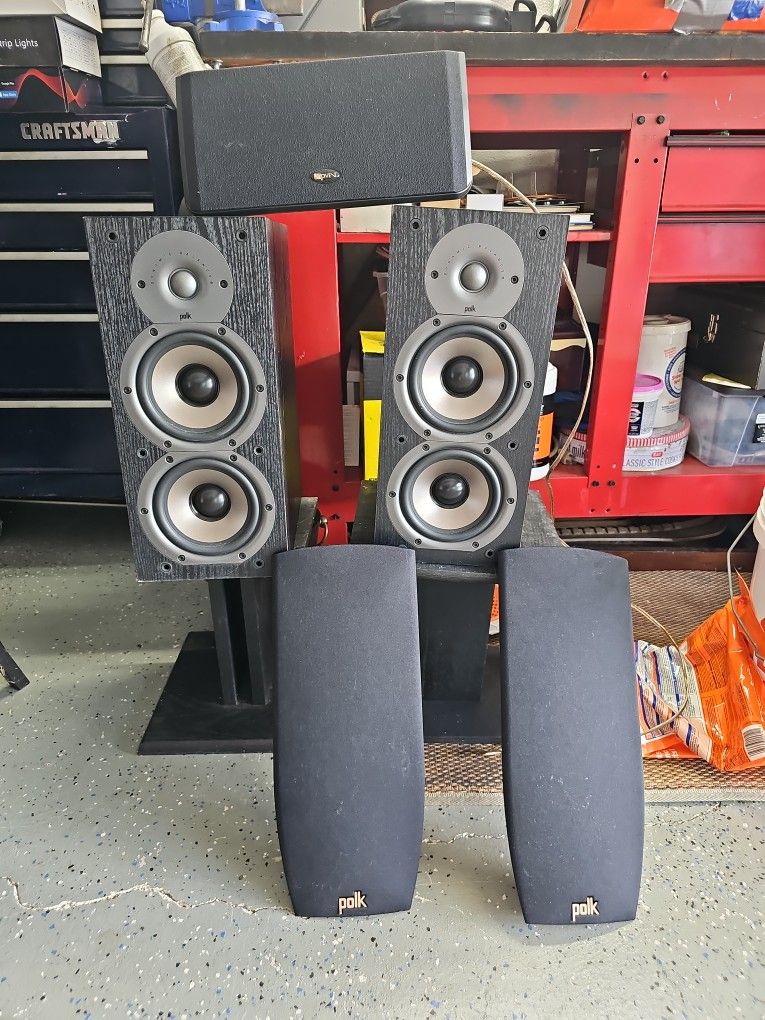 Polk Speakers 2 Shelf and Center