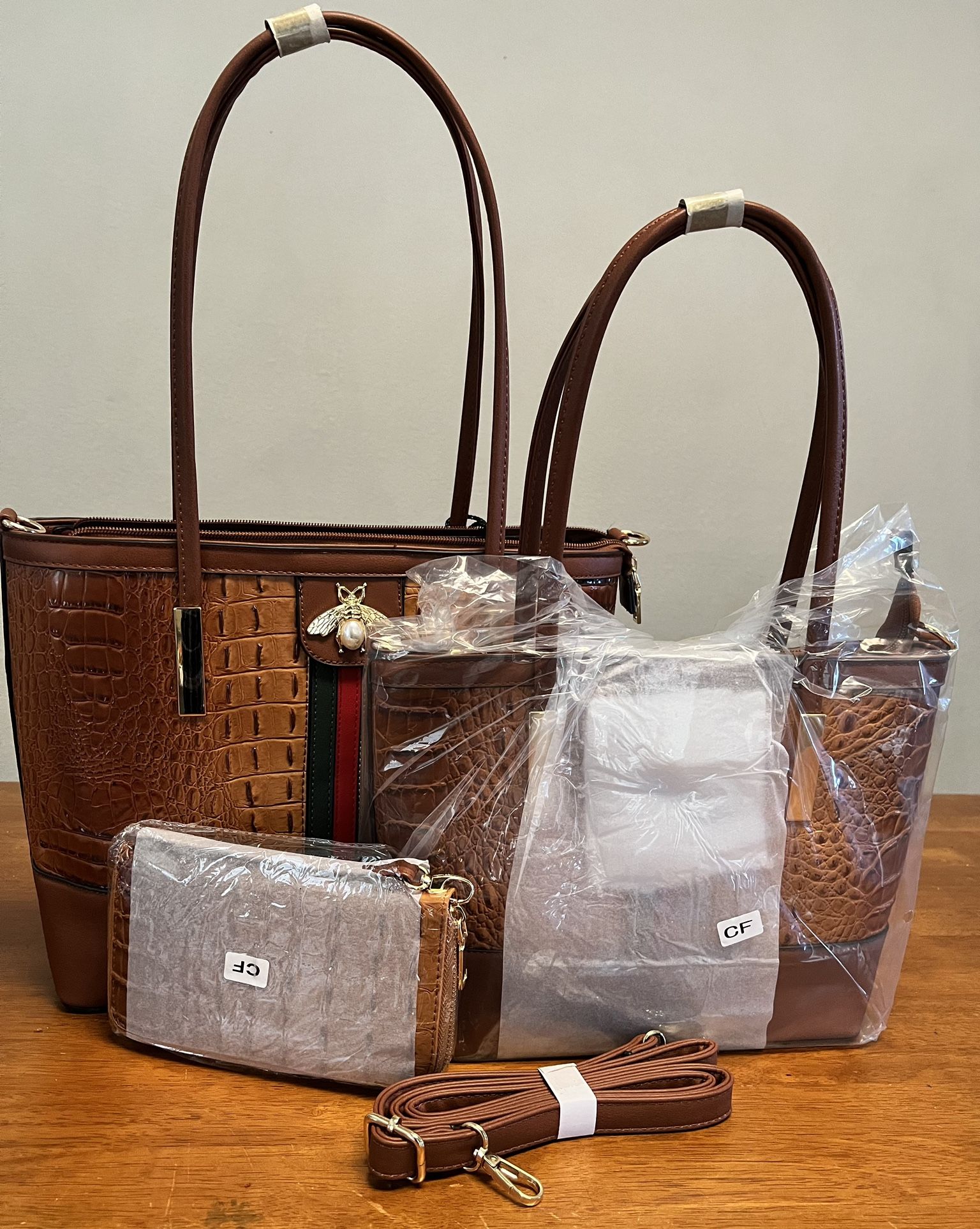 3pc Set Tote Purse Handbags with Wallet 