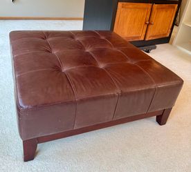 Leather ottoman large tufted- CHAIRS 2 for 50