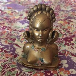 Art Deco Girl Head  Business  Card Holder