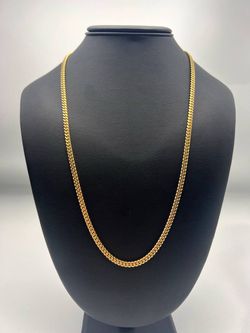 Brand New 10k yellow gold Cuban necklace chain 24" bracelet 4mm wide