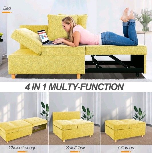 SEJOV Sofa Bed 4-in-1 Convertible Sofas & Couche