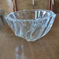 Orrefors 8 sided octagonal clear glass bowl