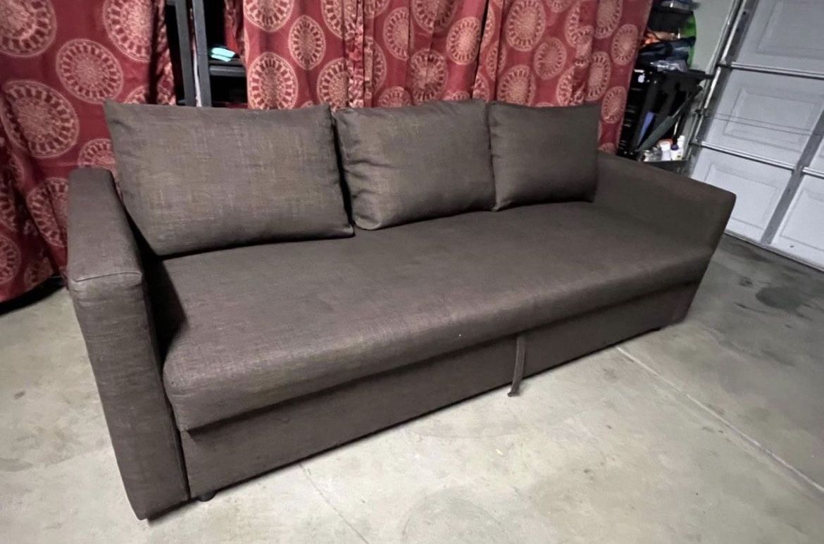 Brown IKEA Frihenten Couch Converts to FullBed