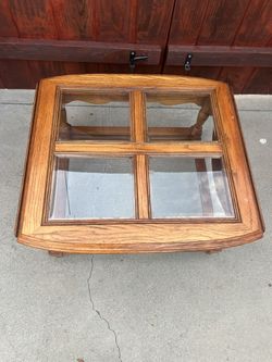 Coffee Table And Two End Tables Plus Mirror With Coat Rack And Matching Lamp