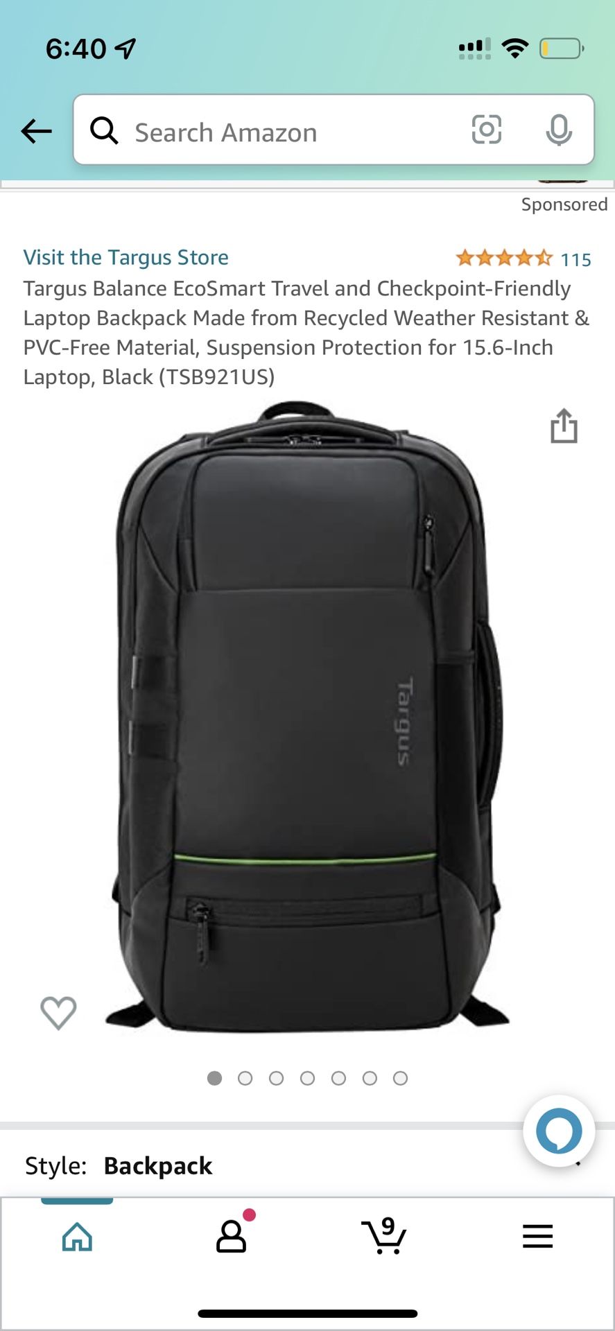 Targus Balance EcoSmart Travel and Checkpoint-Friendly Laptop Backpack