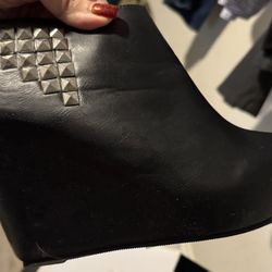 Torrid Black Wedge Bootie With Studs-Size 11