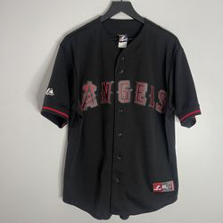 Majestic Anaheim Angels Baseball Jersey Mens Large?? Black RARE