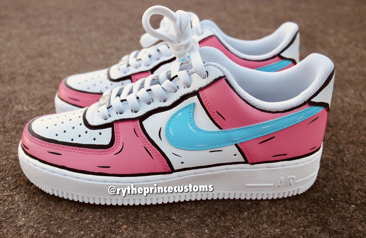 Custom Cartoon Designed Nike Air Force Custom Shoes Size 9 Mens