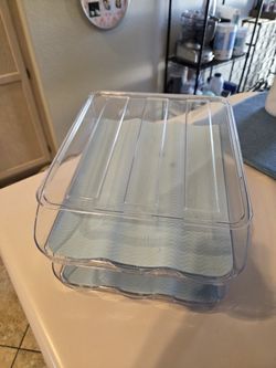 Egg Organizer... Two Tier Or One Tier With Liners ... Like New