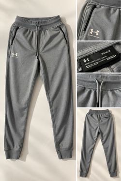 Under Armour Men’s Gray Jogger Sweatpants Size M – Zip Pockets