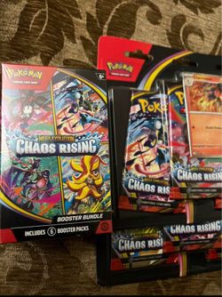 Pokemon chaos rising booster bundle and 3 pack blister with chameleon