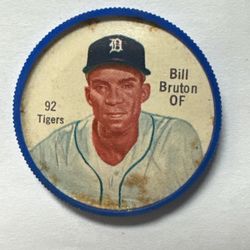1962 Salada Tea Baseball Coin Pin #92 Bill Bruton Detroit Tigers