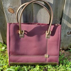 Burgundy Diane Von Furstenberg (DVF) Canvas Tote