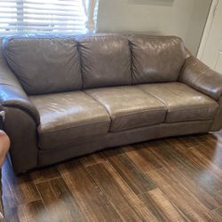 Flexsteel Gray Leather Couch
