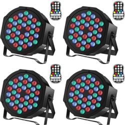 Rechargeable Par Can Lights U`King Wireless LED Uplights Battery Powered Uplighting RGB 36W Stage Lighting for Events DJ Disco Wedding Party - 4 Pack