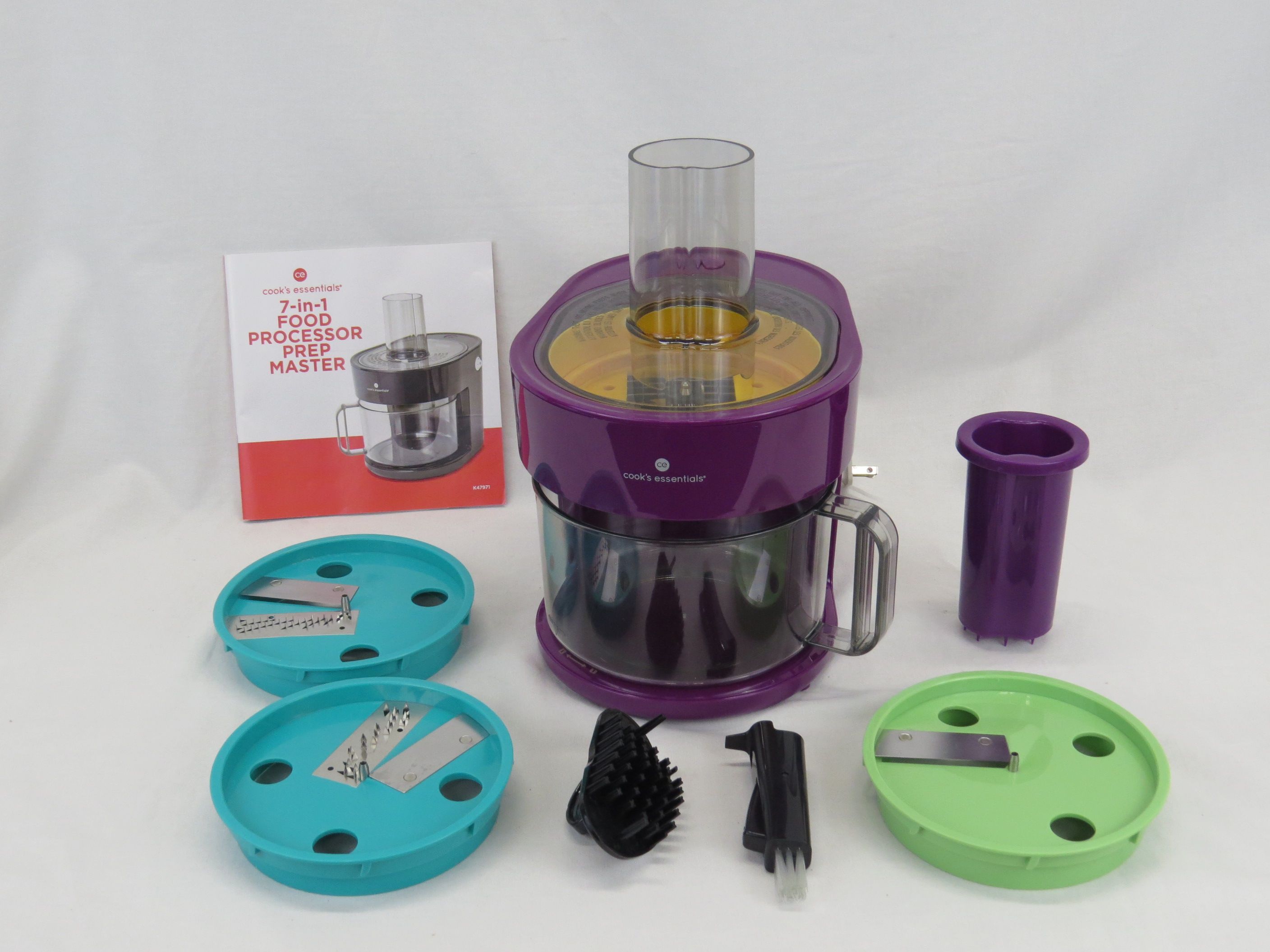 Like New Cook's Essentials 7-in-1 Food Processor Purple