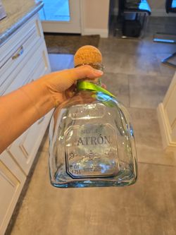 Empty tequila patron bottle