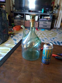 Vintage Hand Blown Wine Bottle With Cooler