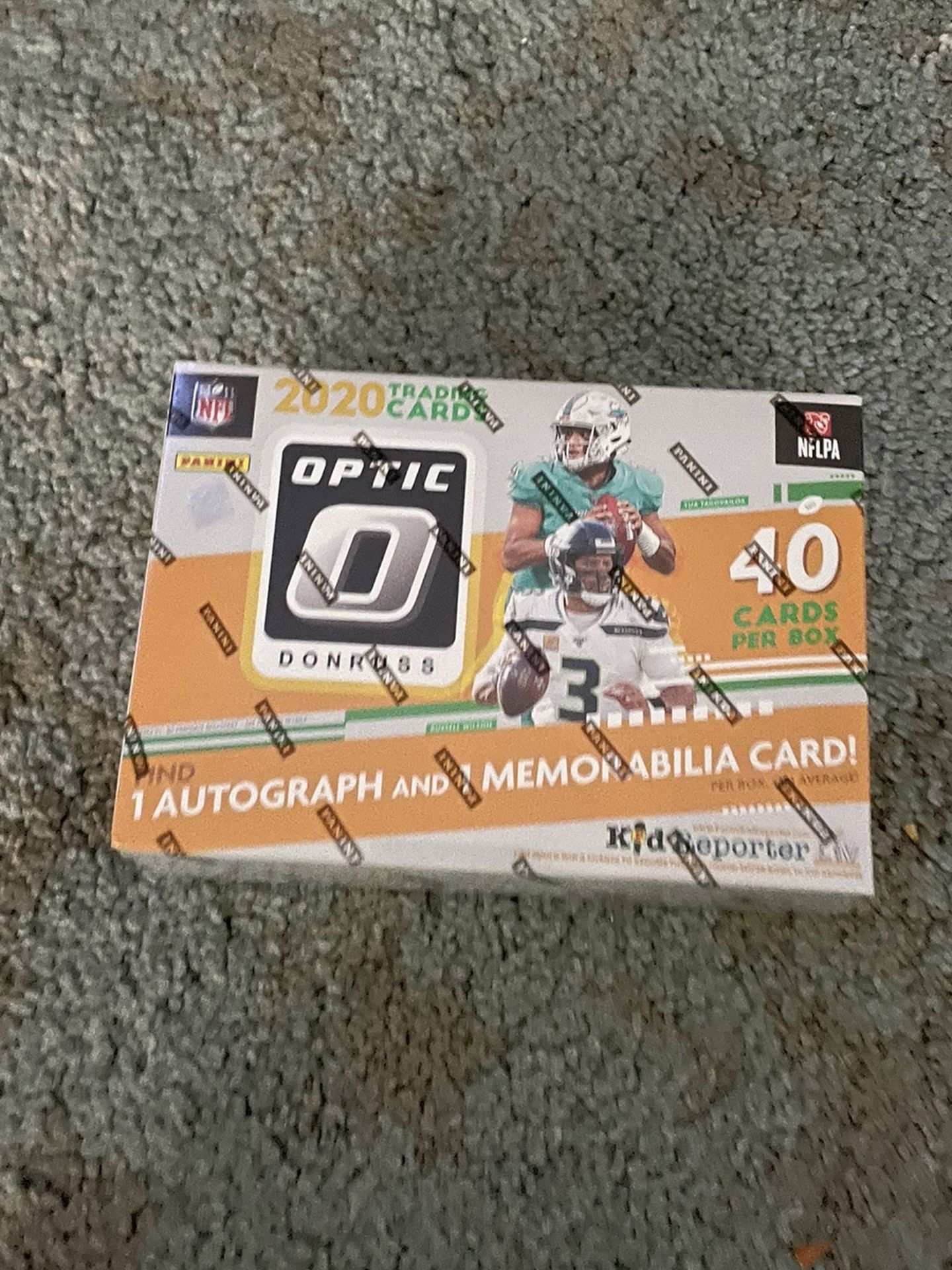 Optic football mega box with one autograph and mem card