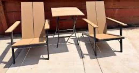 Molded Resin wood Adirondack Chairs & Table