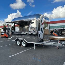 Concession Trailer Mobile Food Cart Trailer opening on both sides FT38