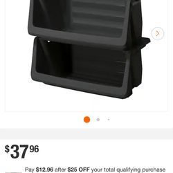 Husky 55 Gal. Multipurpose Stackable Space Saving Heavy Duty Storage Bin in Black