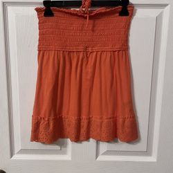 American Eagle Orange Tube Top That Ties Around Your Neck,  Size Medium