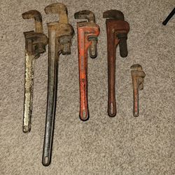 Multiple RIGID Pipe Wrenches Differnt Sizes