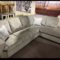 Gray L Shape Couch Sectional / Living Room Set 👍 Best Quality 🌟 New Brand 💯 In Stock ☄️