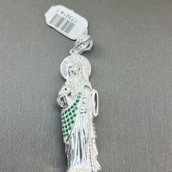 925 Sterling Silver Medium San Judas Pendant 22.10grams 173914 1