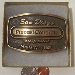 Vintage 1983 Belt Buckle San Diego Precast Concrete