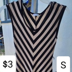 Calvin Klein Dress. Black Stripe Dress. Vestido 