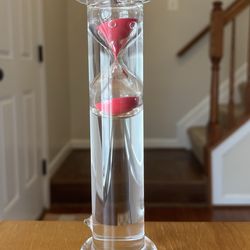 Hand Blown Hourglass Decor Sand Glass & Water Floating Hourglass 5 MIN Timer Decorative Accent