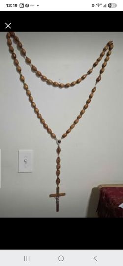 OLIVE WOOD ROSARY 57" LONG, FROM BETHLEHEM, HOLY LAND