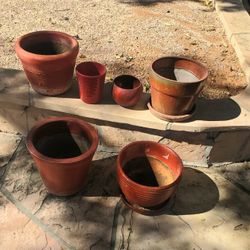 Glazed Clay, Ceramic And Clay Flower Pots