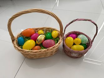 Easter egg hunt basket eggs kids children
