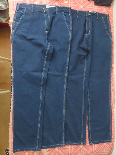 CARHARTT MENS CARPENTER BLUE JEANS DUNGAREE FIT NWT 34x36 #382 83 (36x36) Lot X2