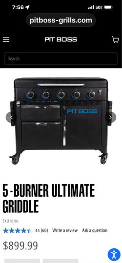 Pit Boss - Ultimate Outdoor Gas 5-Burner Griddle - Black
