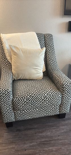 Modern Black & Cream Accent Lounge Chair