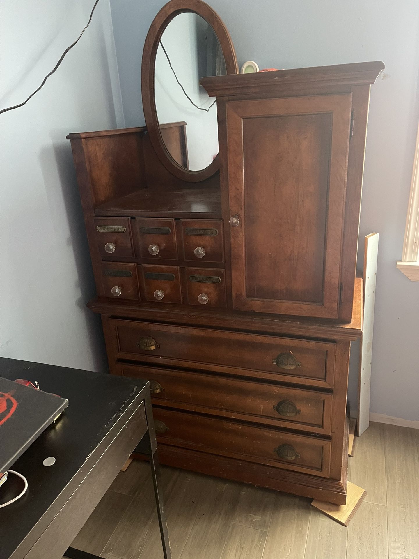 Vintage Dresser Wardrobe Bureau Solid Wood